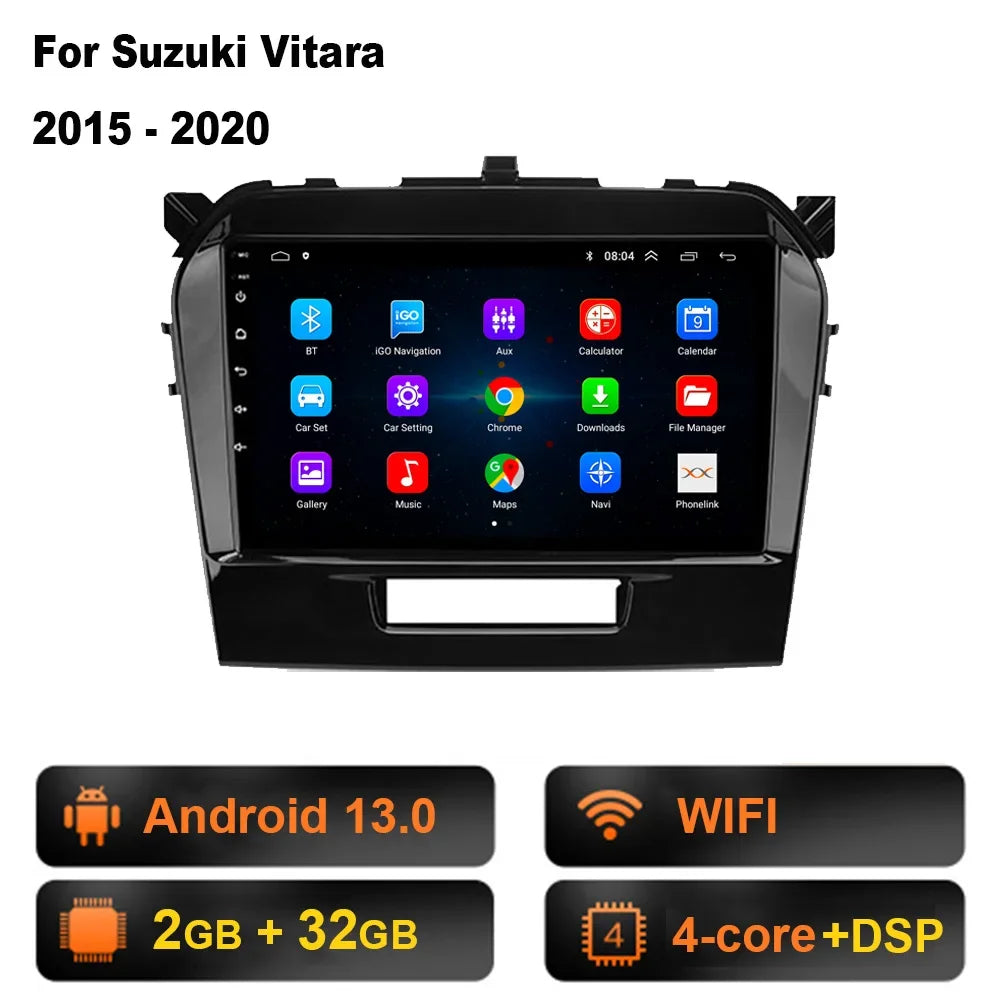 DSP 8 Core Android 13 Multimedia DVD Player For Suzuki Vitara 2017 2018 2019 2020 Autoradio GPS Navigation Car Radio Stereo