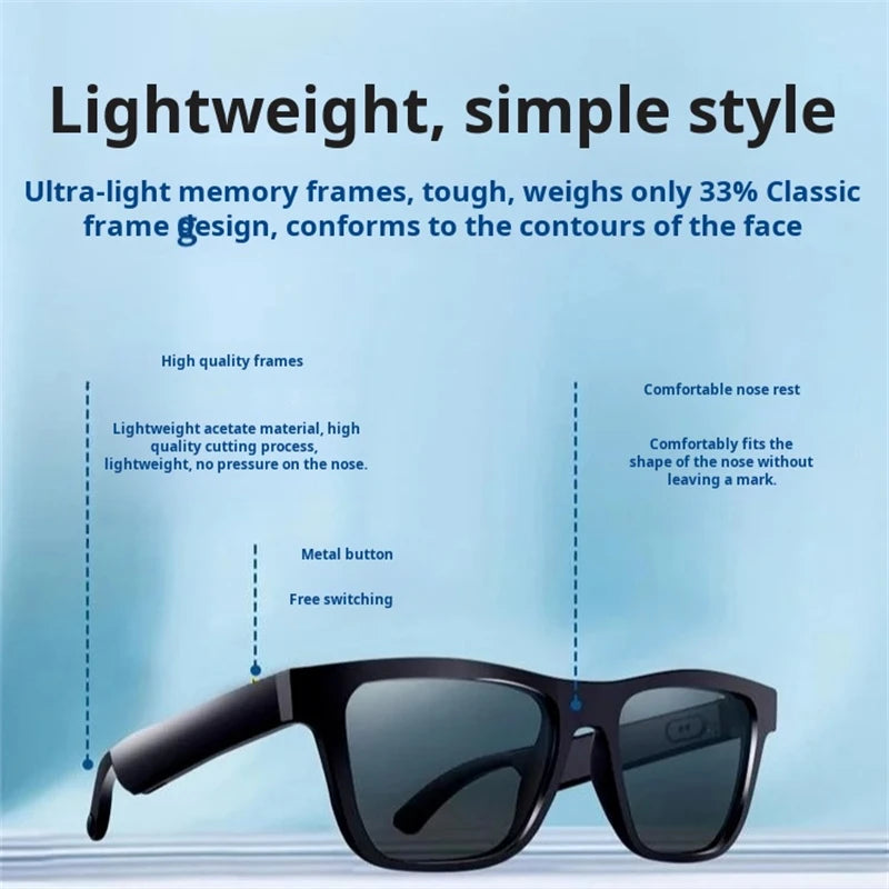 For xiaomi Huawei Bluetooth Smart Glasses Audio Hands-Free Call Sport Stereo Sunglasses