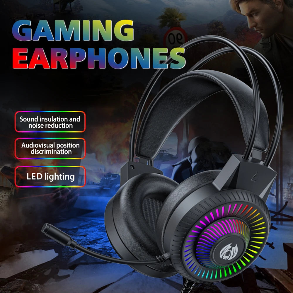 Wired Headphone USB Gaming Headset For Computer Laptop Gamer