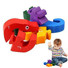 Alphabet Wooden Puzzle Wooden Twisted Snake Letters And Numbers Block Toy