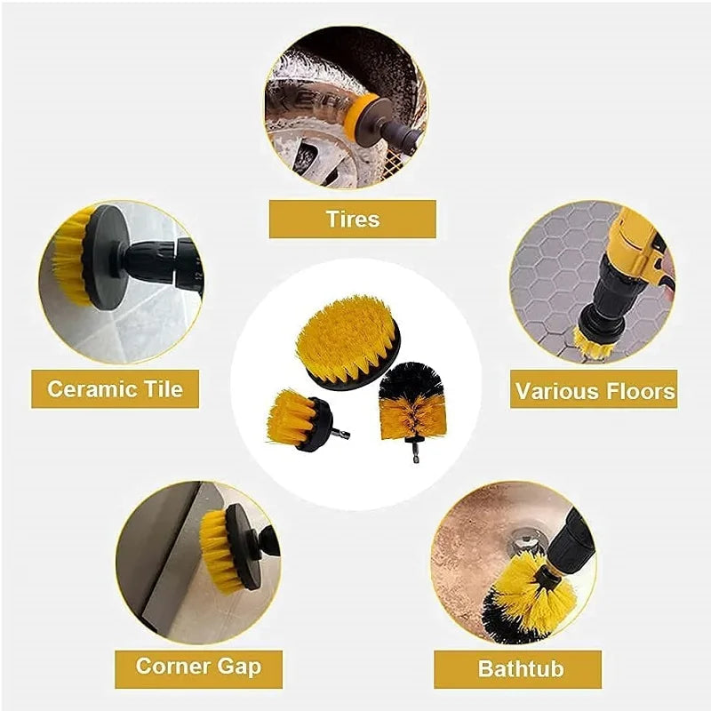 Brush Set Non-slip Rubber Handle Detail Brush Kit for Car Interior Exterior Air Vents Clean Accessories