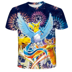 Children T-shirts Kids Tops Pokemon T Shirt Boys Short Sleeve Pikachu Tshirt Girls Clothes Tees Summer Casual Wear Girl T-shirt