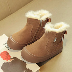 Brand Kids Snow Boots 2024 Winter Toddler Woman Warm Fur Chelsea Ankle Boots Baby Children Girls Fashion Winter Shoes Soft Sole