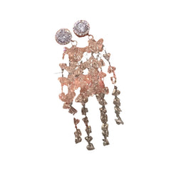 Cili Ballet Powder~ Sweet Retro Light Luxury Pink Crystal Earrings