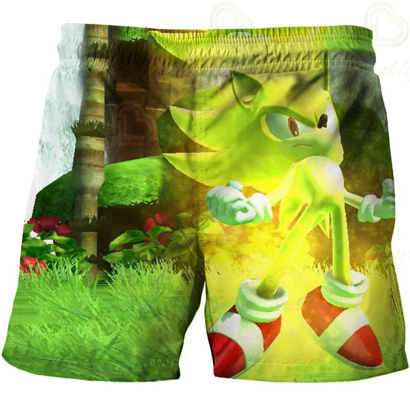 Cartoon Anime Sonics Shorts Kids Clothes Boys Harajuku Cute Girls Short Slevve Casual Children Summer Fashion Boy Boy Pants