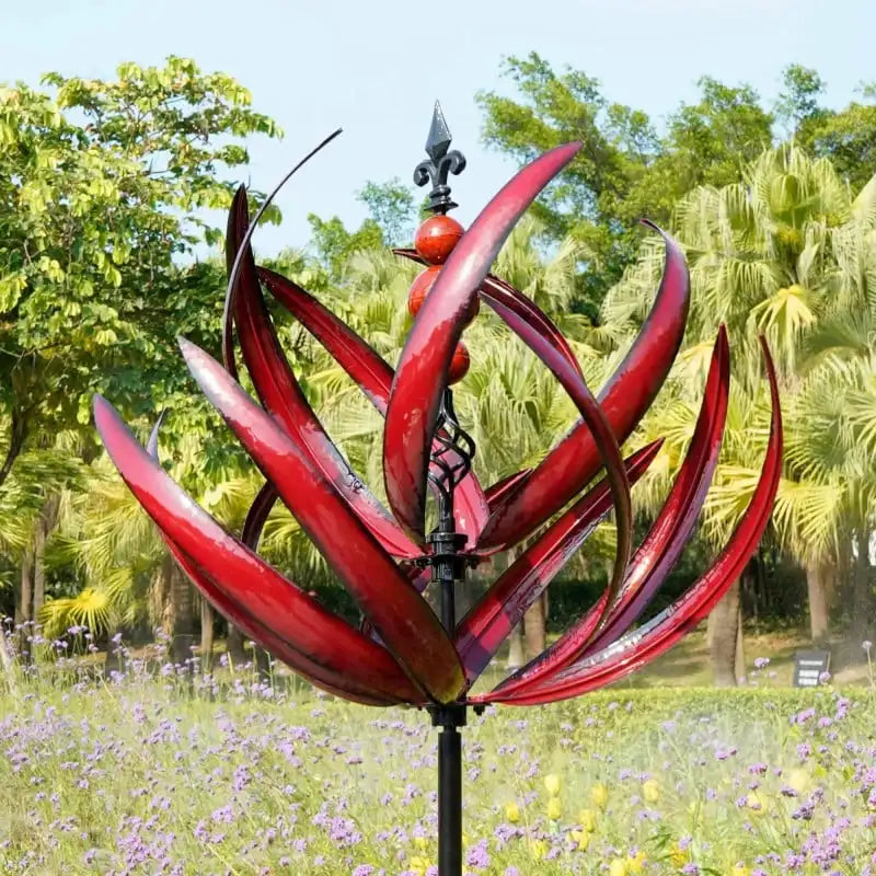 3D Wind Powered Kinetic Sculpture Lawn Metal Wind Solar Spinners Yard and Garden Decor