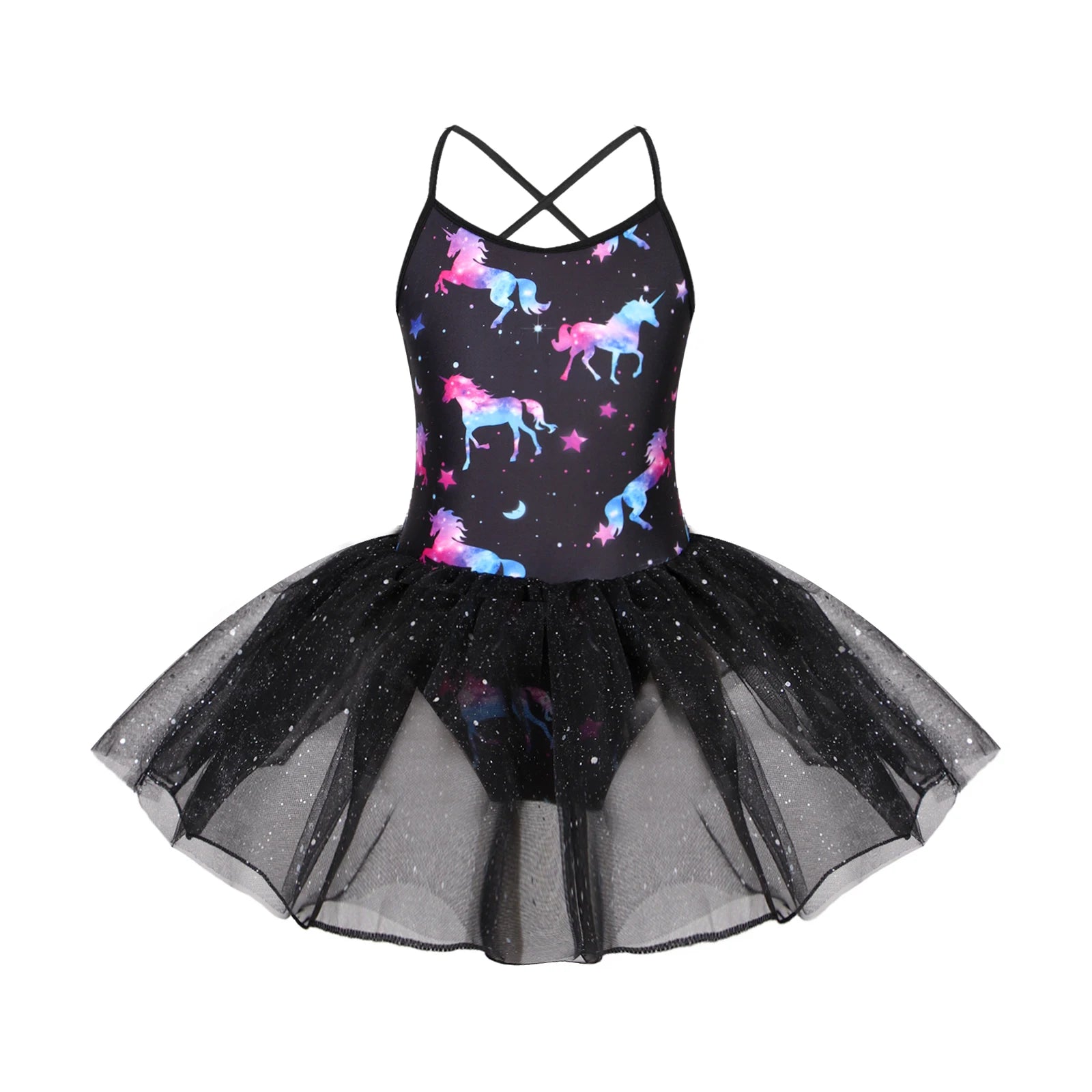 FEESHOW Glitter Mermaid Gymnastics Dress for Toddler Girl Dresses