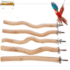 Parrot Stand Rod Toys Wood Fork Branch Perch Bird Cage Hanging Swing Pet Bird Chewing Toy Playground Bird Supplies