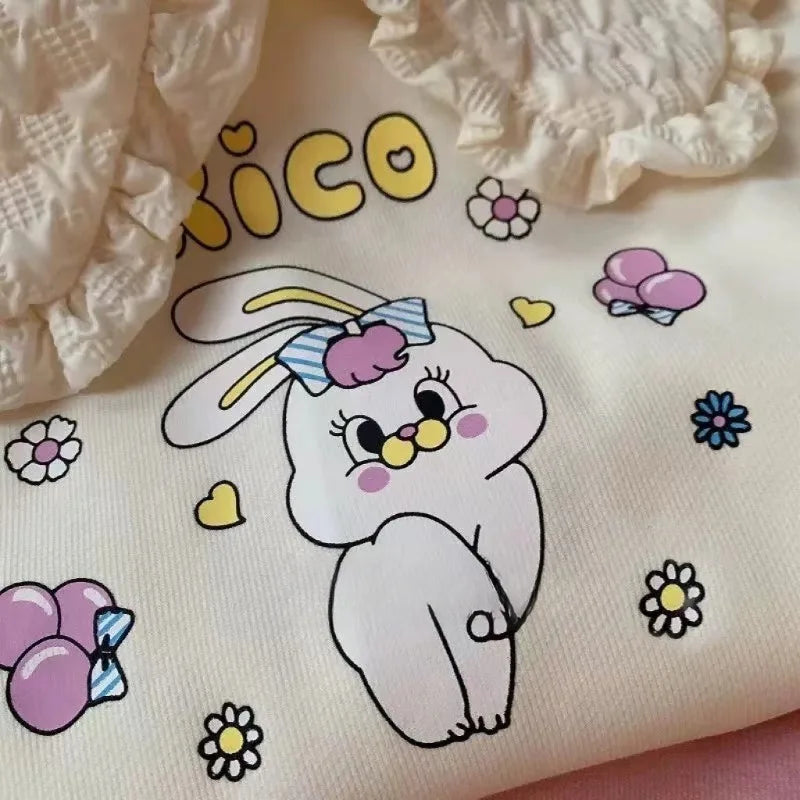 Kids Girls Clothes Sets Autumn Spring Cartoon Rabbits Girl Pullover