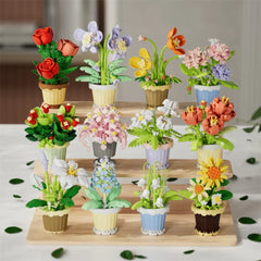 Flower with Pot Micro Building Blocks Toys - Intricate Floral Details