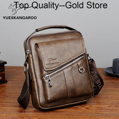 Kangaroo Luxury Brand Men Shoulder Bag Fashion Casual PU Leather Flap Men's Crossbody s 7.9-inch IPAD Handbags Travel Man