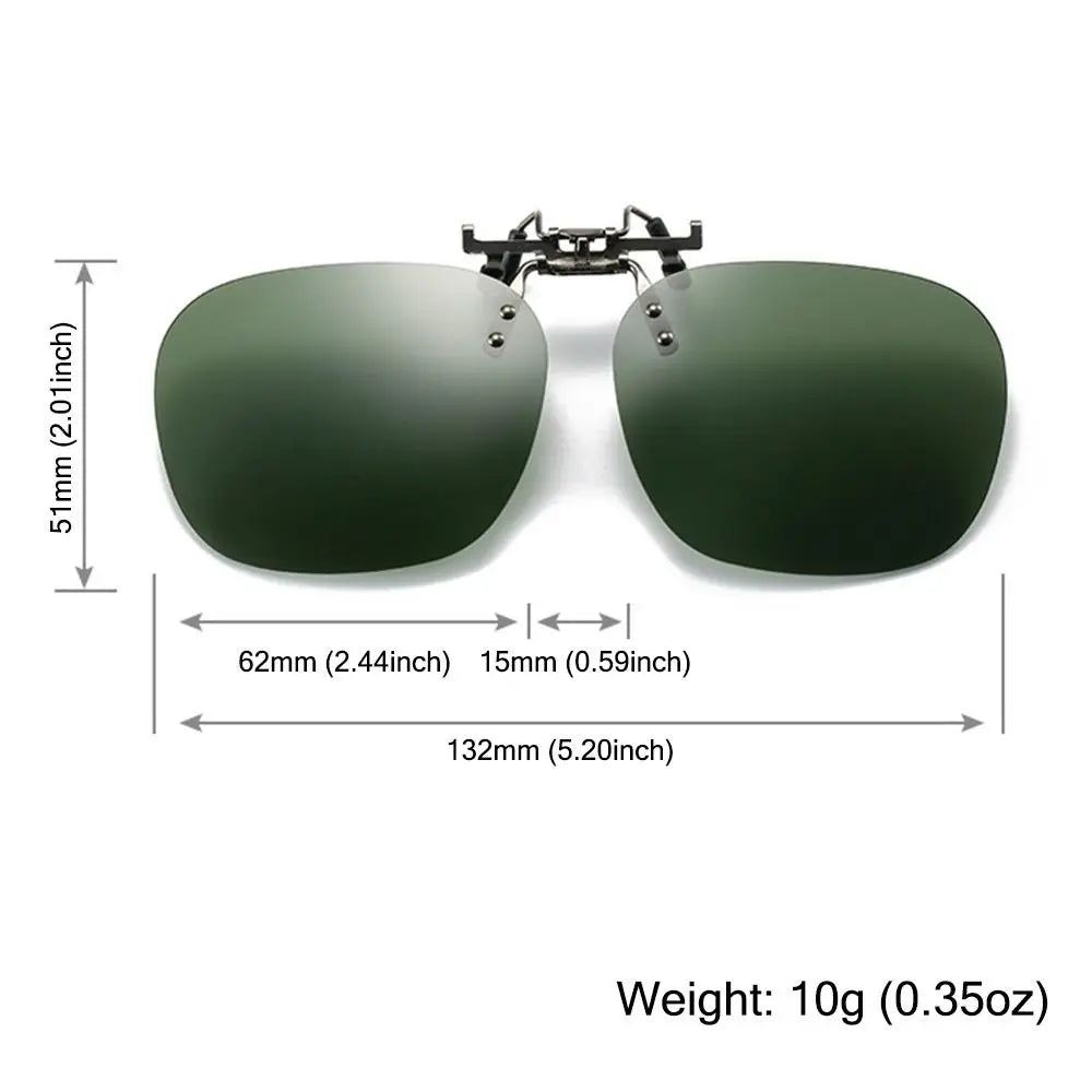 Metal Clip Clip-On Polarized Sunglasses Convenient Rimless Flip-up Sun Glasses for Prescription Glasses