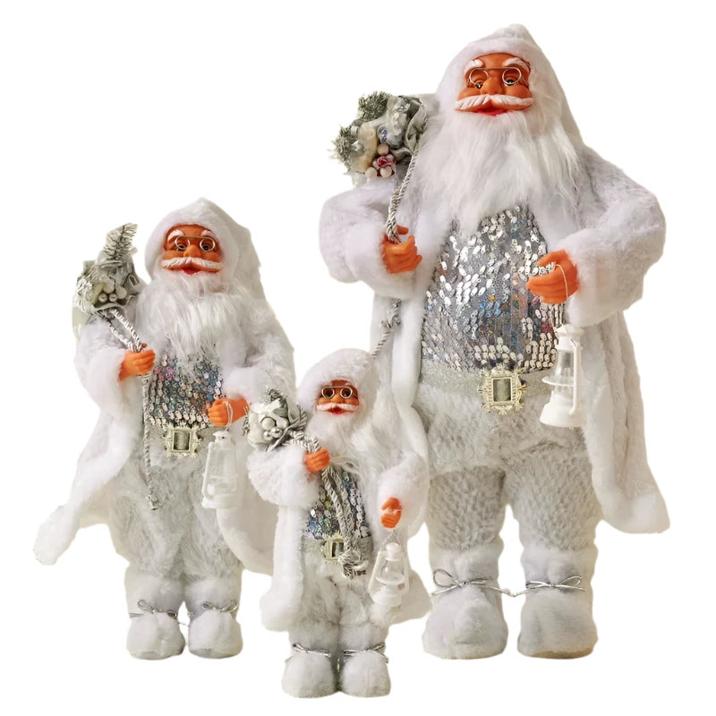 Santa Claus Silver Sequins Christmas Decorations Nordic Cross-border New Doll Ornaments 2023 Merry Christmas Home Decorations