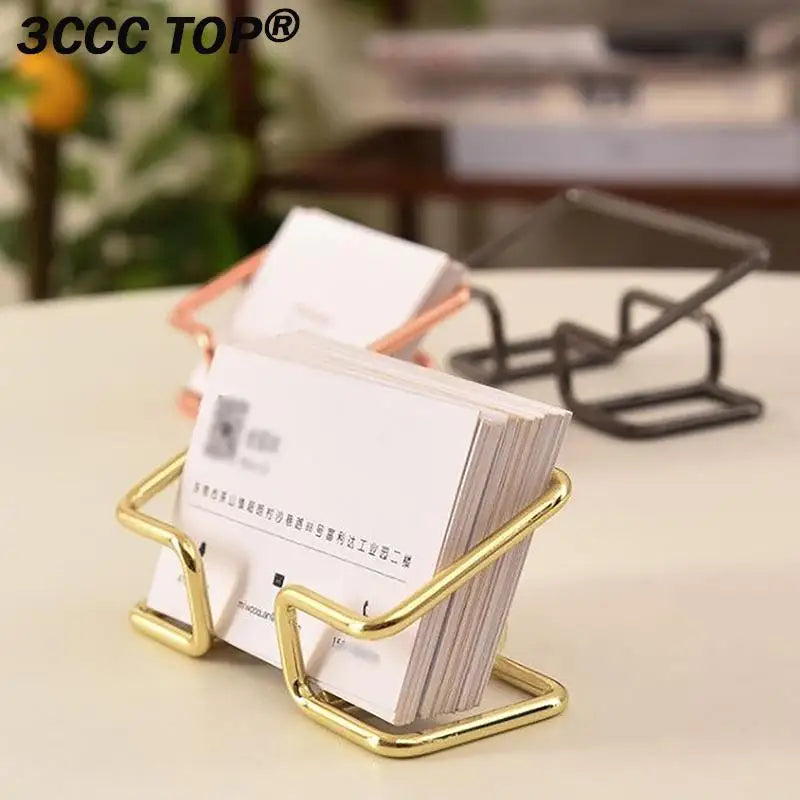 1PCS Metal Business Card Holder Desk Bracket Cards Display Holders School Office Organizer Accessories