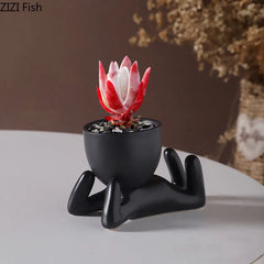 Abstract Figures Flower Pots Ceramic Vase