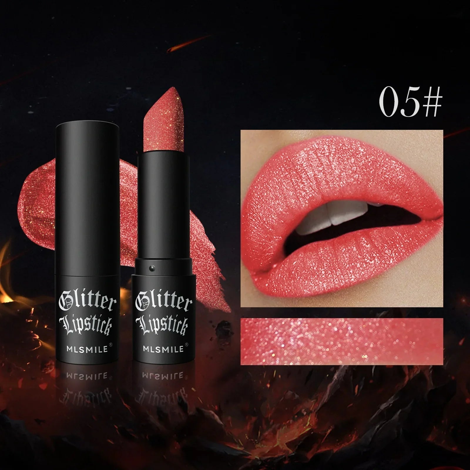 Glitter Diamonds Matte Lipstick Waterproof Long Last Color Rendering Non-stick Cup Nude Red Lipsticks