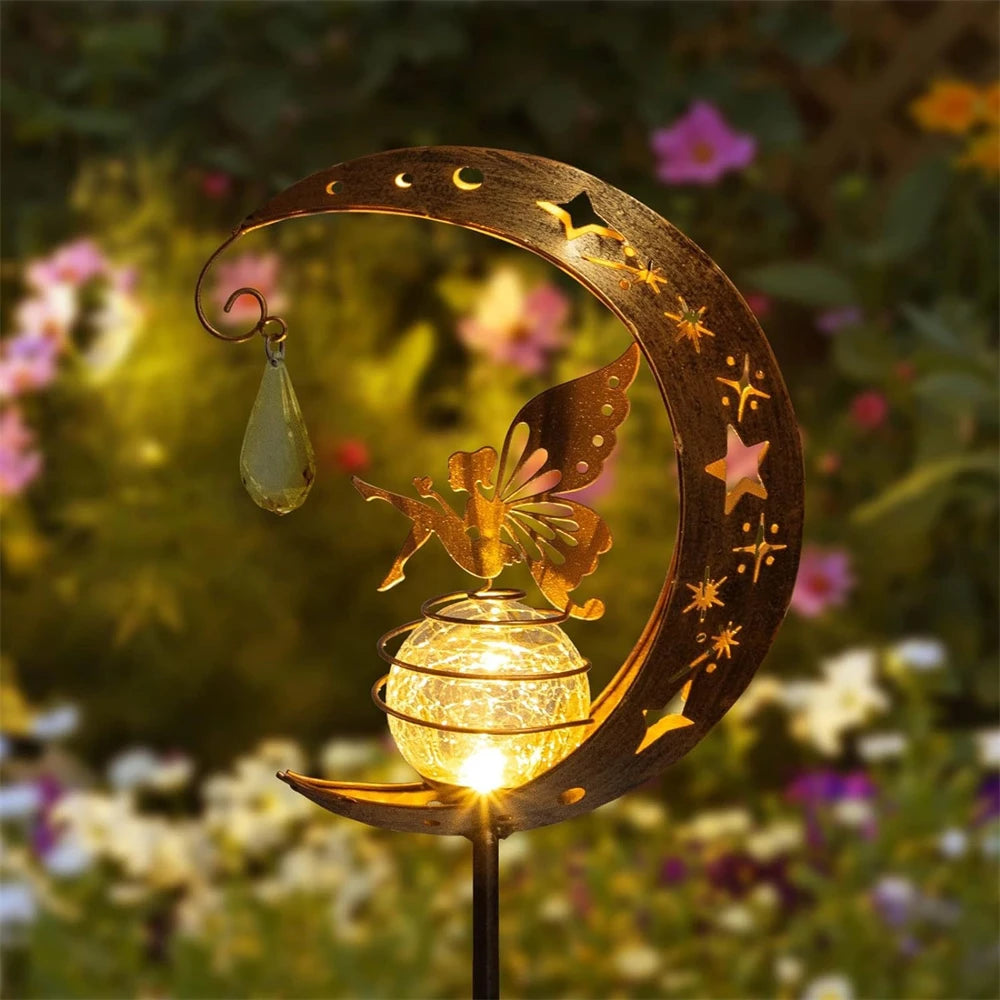 Fairy Solar Lights Outdoor Garden Decorative Lamp with Warm Light Waterproof Metal Decoration