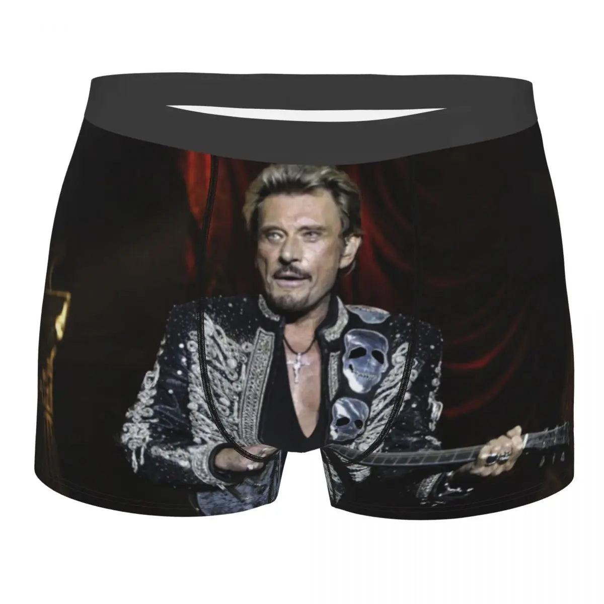 Custom Male Fashion Johnny Hallyday Underwear French Singer Rock Music Boxer Briefs Soft Shorts Panties Underpants