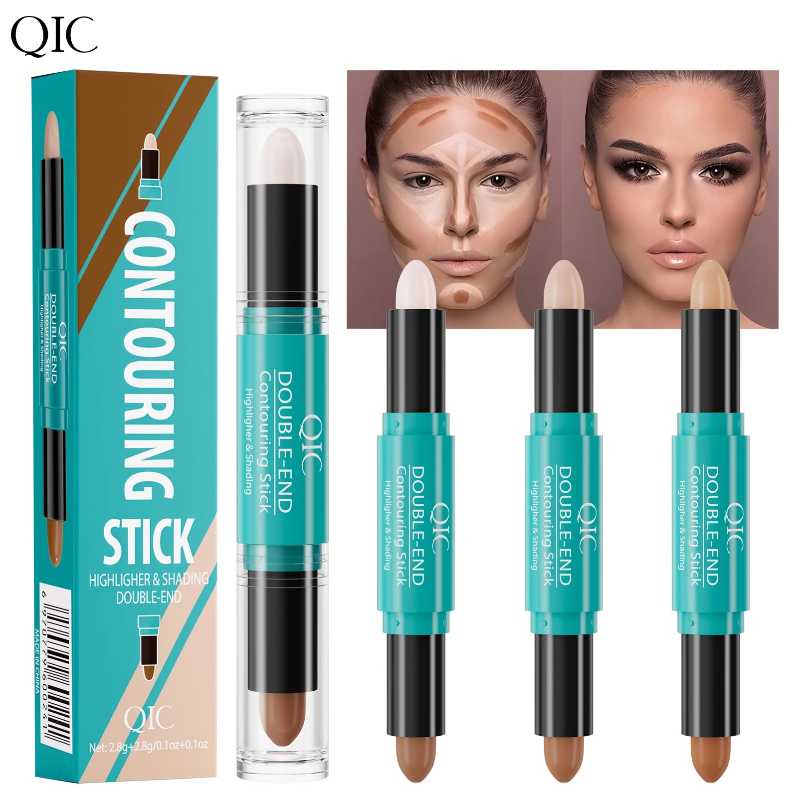 Face Foundation Concealer Pen Dark Tone Long Lasting Dark Circles Corrector Bronzer Contour Concealer Stick Cosmetic Makeup