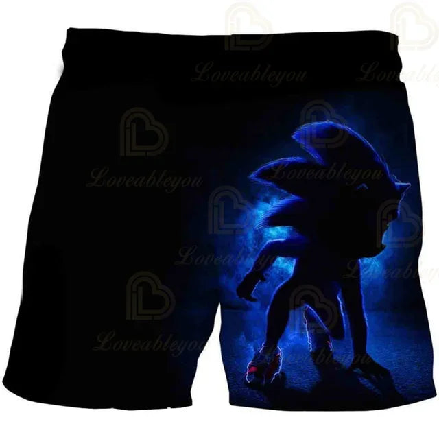 Cartoon Anime Sonics Shorts Kids Clothes Boys Harajuku Cute Girls Short Slevve Casual Children Summer Fashion Boy Boy Pants