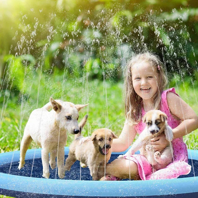 Summer Dog Toy Splash Sprinkler Pad Pet Swimming Pool Interactive for Pet Children Interactive Outdoor Play Water Mat Toys