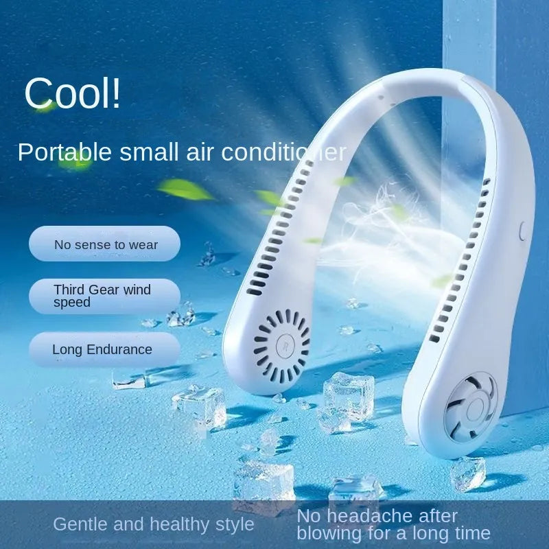 Neck Rechargeable Air Cooler 3 Speed Mini Summer Sport Fan