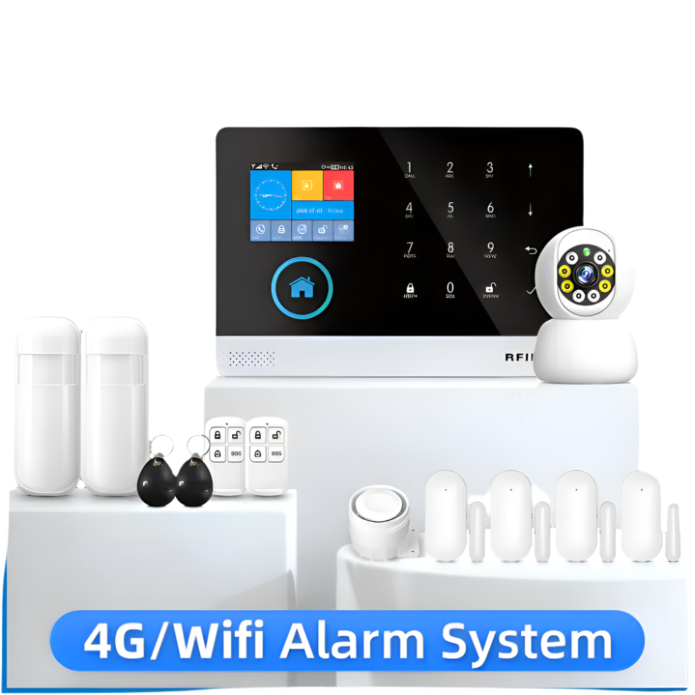 4G WiFi Alarm System Tuya Smart Life APP Control for Home Security Alarm PIR Sensor Door Sensor Smart Home Kit Fire Alarm Panel