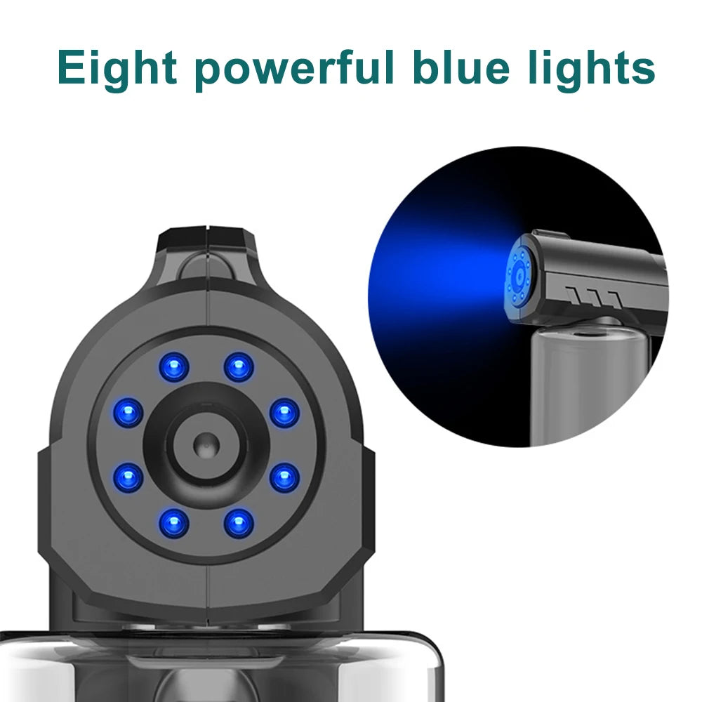 280ml Portable Wireless Electric Sanitizer Sprayer USB Rechargeable Blue Light Disinfection Sprayer Fogger Machine Home Garden