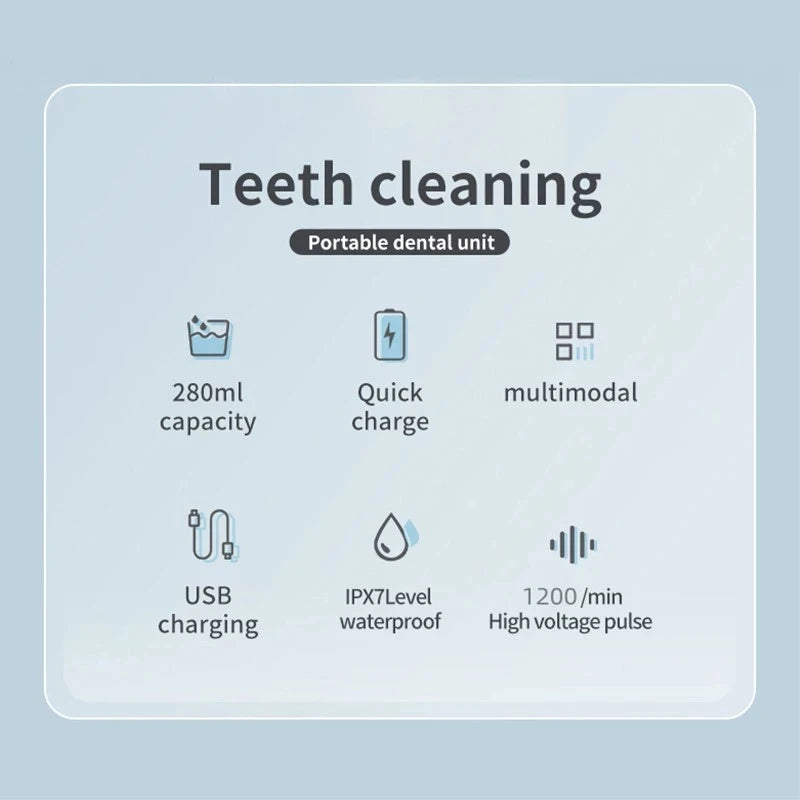 Electric Tooth Cleaner Oral Irrigator Rechargeable Water Jet Teeth Cleaner