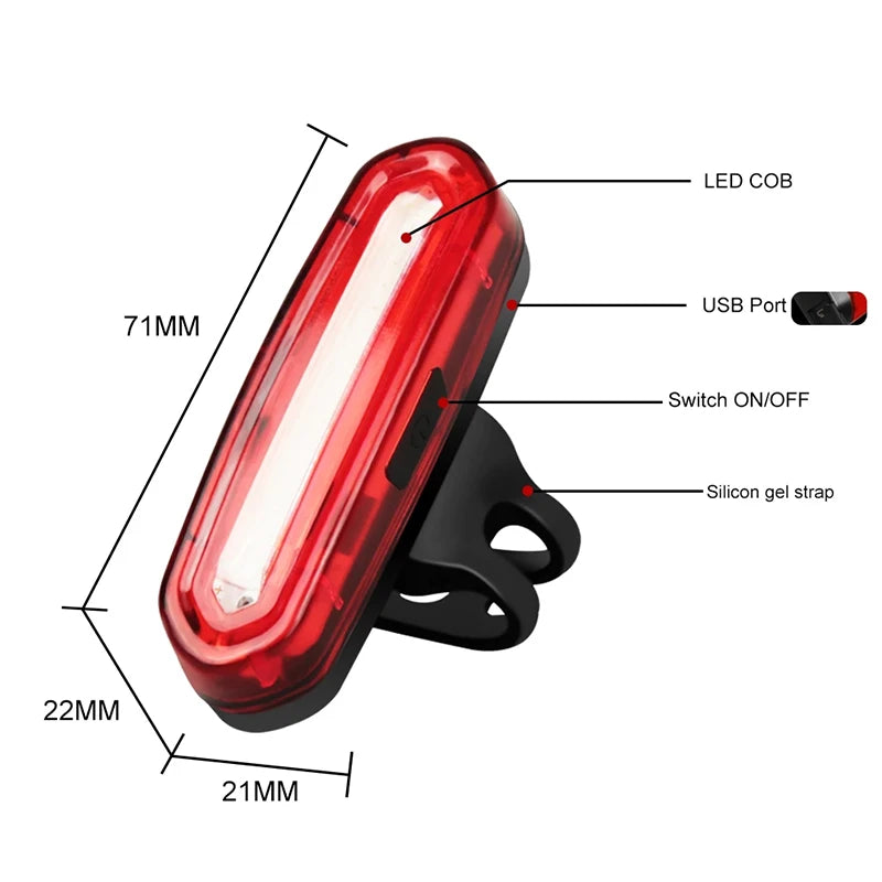 Bicycle Taillight MTB Light Bike Rear Light USB Rechargeable LED Cycling Bicycle Lamp Accessories