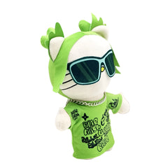 Hello Kitty Billie Eilish Green Sunglasses Fashion Boy Plush Doll Character Toys Cute Kids Boy Girl Birthday New Year Gifts