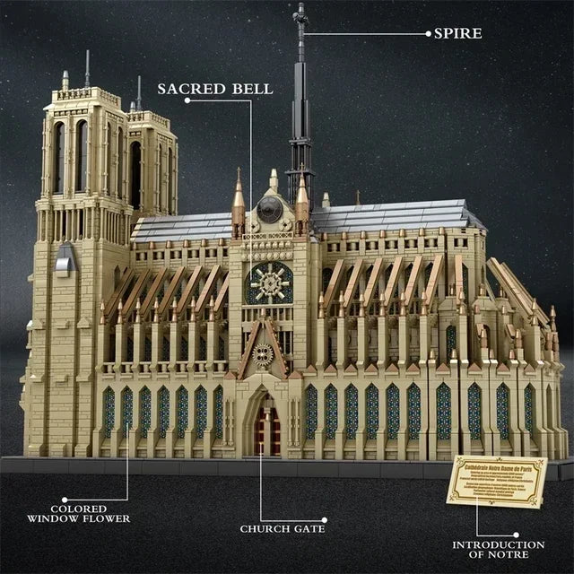 Notre Dame De Paris France Church Museum European City Landmark Architecture Model Building Blocks