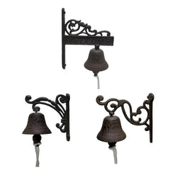 Retro Garden Rustic Bell Vintage Large Cast Iron Wall Mounted Metal Door Bell for Farm House