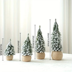 Mini Christmas Tree Artificial Small Snow Pine Xmas Tree Decorations New Year Party Ornaments