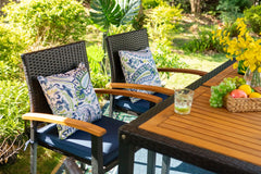 Outdoor Furniture Set with Rattan Dining Table and Chairs