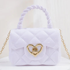 Fashion Kids PU Leather Crossbody Bags Girls Heart Shoulder Bags Children Mini Coin Purses Jelly Bag Kids Handbag Gifts