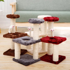 Cat Scratcher Climbing Frame Scratching Post Resistant Sisal Cat Tree with Toys