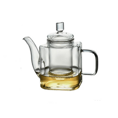 Japanese Style Handmade Heat Resistant Square Glass Teapot With Filter Liner