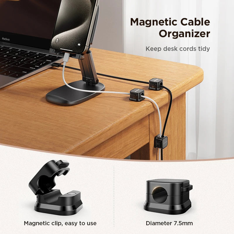 Magnetic Cable Clip Cable Holder Adhesive Wire Keeper Cord Cable Organizer for Home Office Desk Management