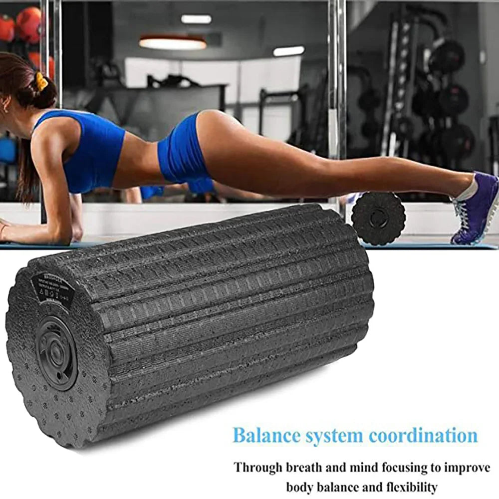 Vibrating Electric Yoga Massage Foam Fitness Roller Backrest Leg 4-Speed Adjustment Massager