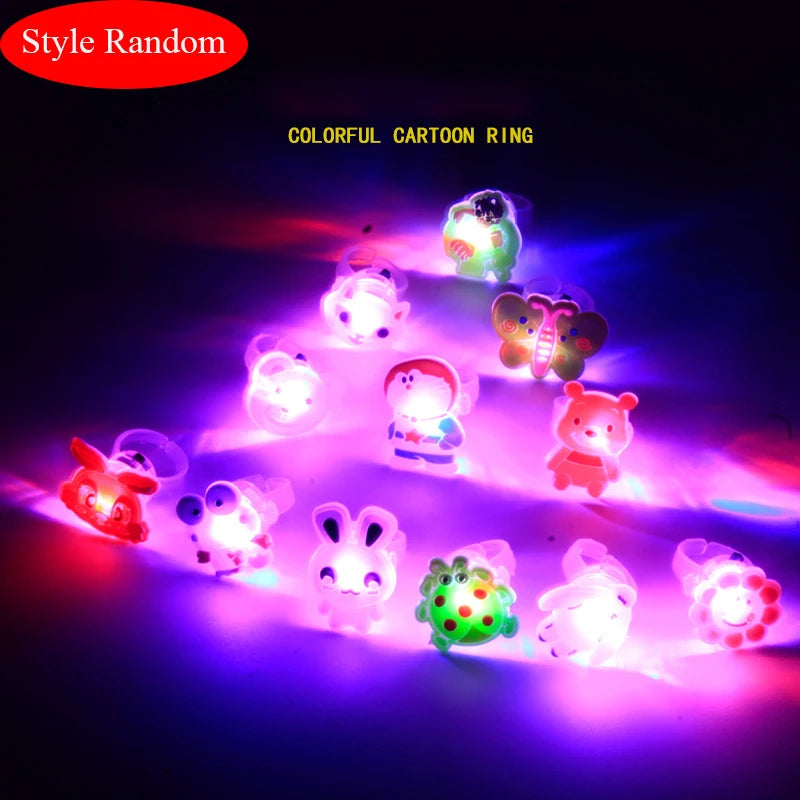 LED Light Halloween Pumpkin Ghost Skull Glowing Rings Christmas Tree Santa Claus Open Finger Ring Jewelry Gift