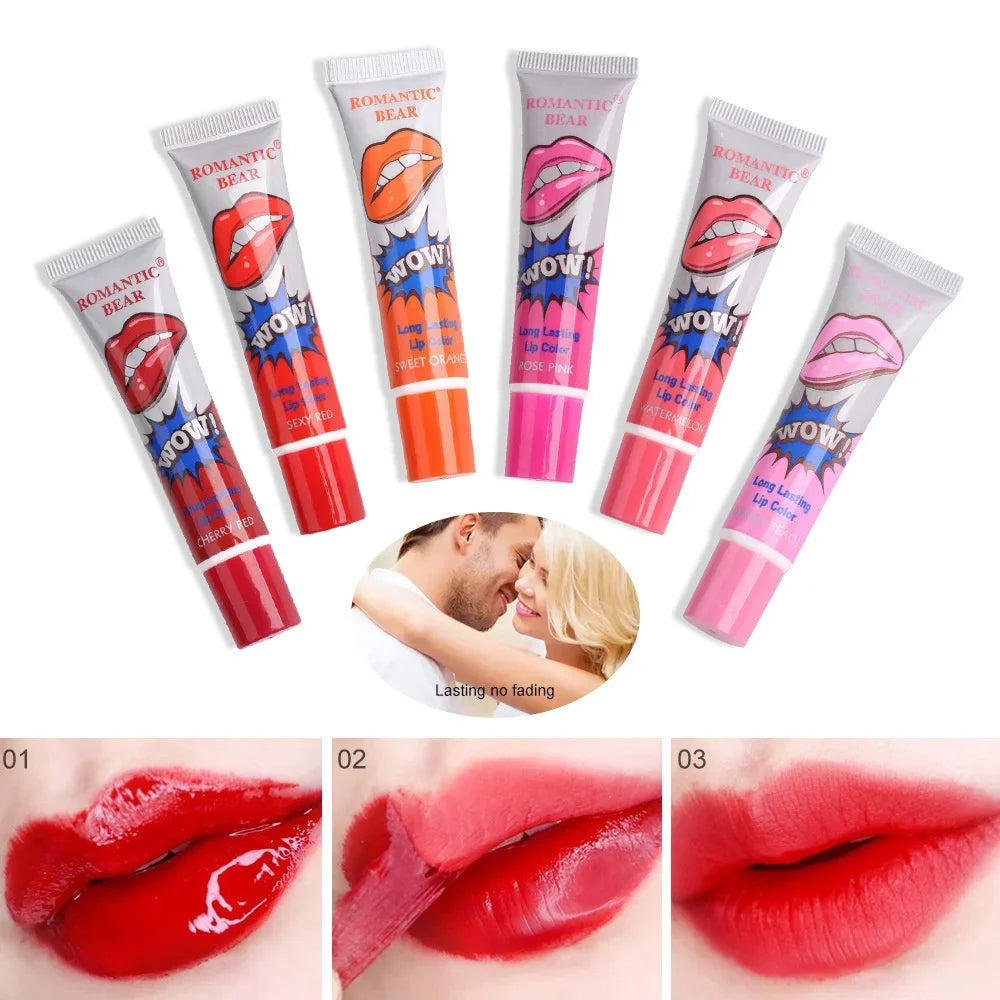 Magic 6 Colors Peel Liquid Lipstick Waterproof Lasting No Fading Lip Ink Tear Lip Gloss