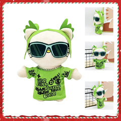 Hello Kitty Billie Eilish Green Sunglasses Fashion Boy Plush Doll Character Toys Cute Kids Boy Girl Birthday New Year Gifts