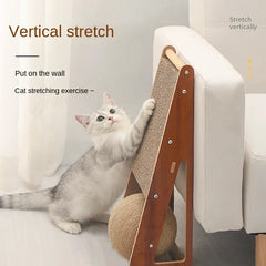 New Cat scratching board with vertical ball detachable scratching cat toy claw resistant to scrapping pet furniture