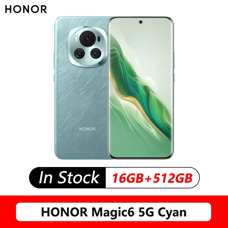 Original Honor Magic 6 5G Smart Phone Snapdragon 8 Gen 3 Octa Core 6.78" 5450mAh 66W 50MP Camera Support Google Play OTA  NFC