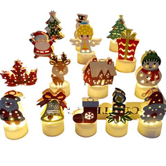 Christmas LED Candle Light Snowman Santa Christmas Day Party Bar Props Home