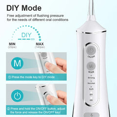 JIAYAN Floss Oral Rinse DIY PSI Dental Water Jet For Teeth Cleaning 300ml 4 Modes Portable Powerful Oral Cleaning