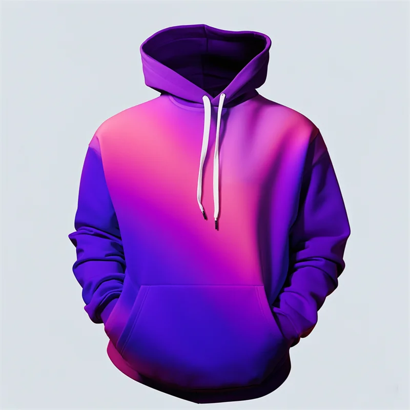 3D Printed Purple Hoodie Men's Y2k Casual Design Hooded Sport shirt Autumn Street Hip Hop Men's Clothing Tops