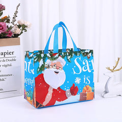 Christmas Tote Bags with Handles Xmas Non-Woven Gifts Bags Santa Snowman Treat Bags Navidad Party Decorations Natal Noel