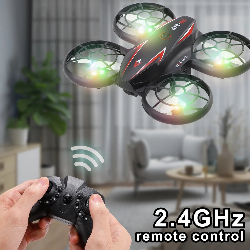 RC Drone with Light Remote Control Aircraft Kids Toy Obstacle Avoidance 360 Rotating Quadcopter with HD Camera